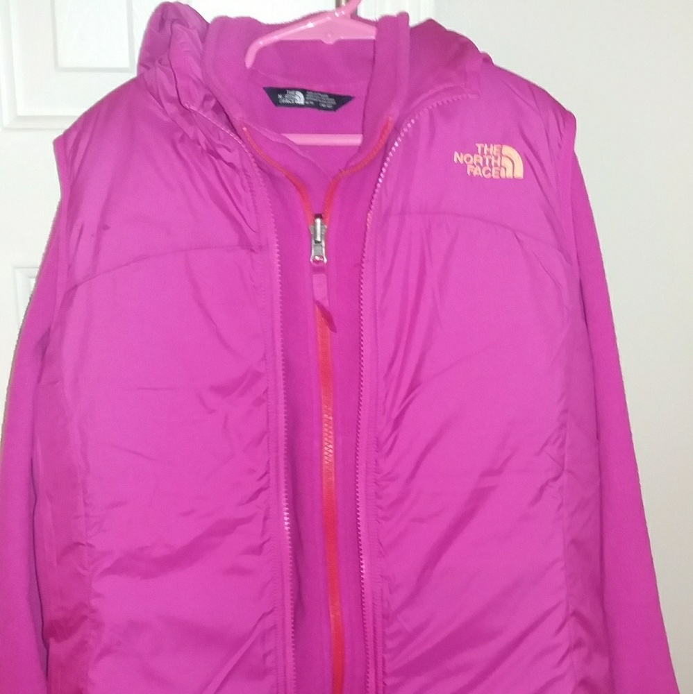 The North Face Fleece/Vest Girls Jacket Combo Sz M